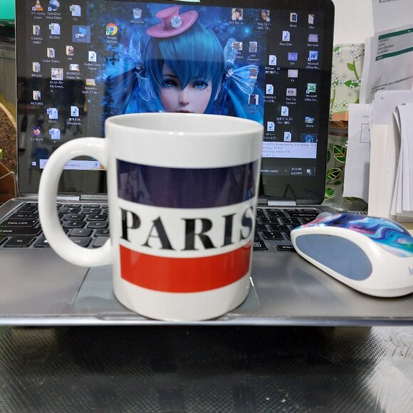 Coffee Tea MUG CUP PARIS wording White - Picture 2 of 6